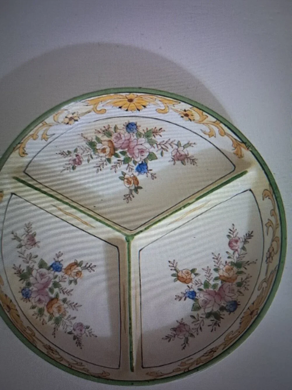 Antique Japanese Porcelain Serving Dish in Original Hand Painted Wooden Box